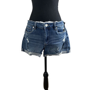 BLANKNYC Women's Distressed Denim Shorts w/ Cuffed Hem, Size 29